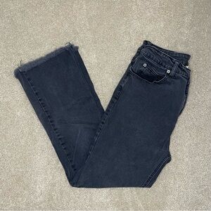 Gianni Bini Cropped Raw Hem Black Denim Jeans